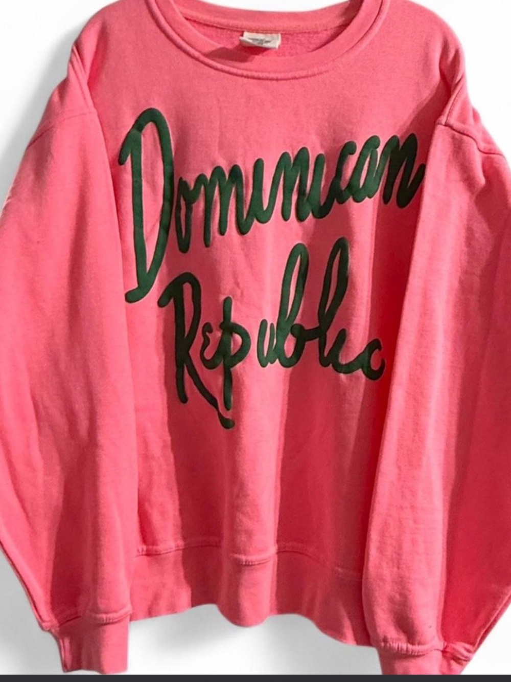 Pink 'Dominican Republic' Graphic Crewneck Sweatshirt